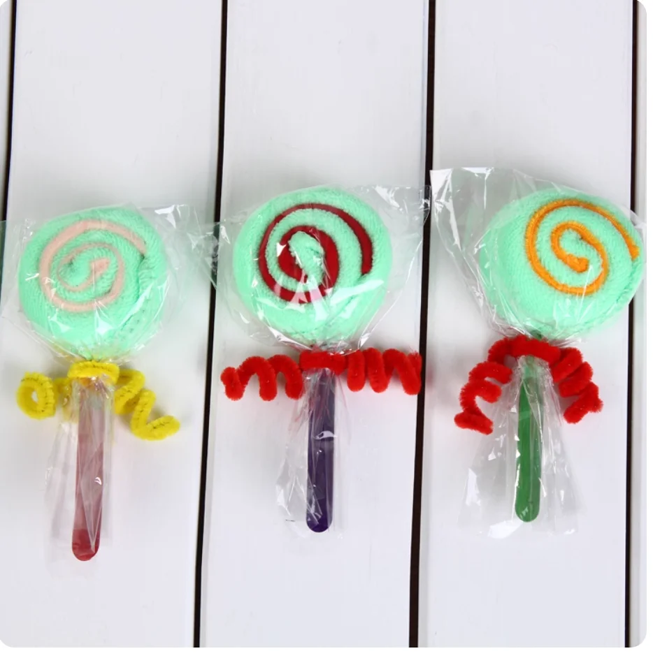 Cartoon Baby Candy small Hand Towel for Child, Cartoon Carry Gifts, 20*20cm, 24 PCs/Lot, Wholesale
