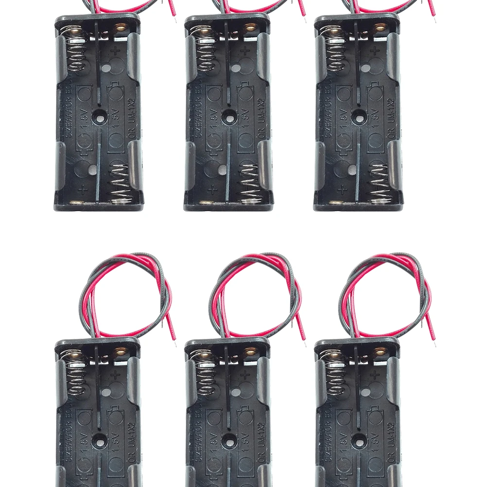 

6pcs Case for 2 x 1.5V AAA Lightweight Durable Portable Wire Connector Holder Holder Storage Box for Small