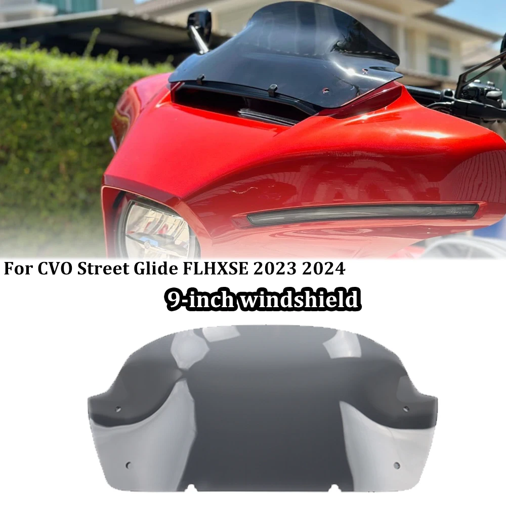 

For 2023-2024 Harley-Davidson CVO Street Glide FLHXSE Premium 9" Windscreen - Available in Smoked & Transparent Colors,