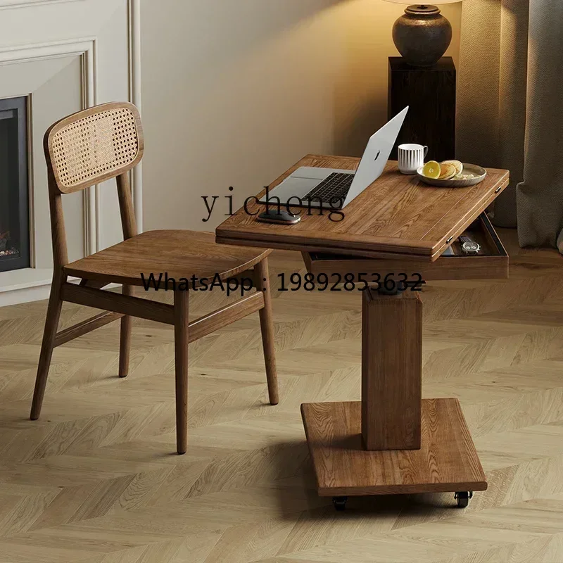 Z1 solid wood tea table multi-functional side table sofa corner table dual-purpose lifting