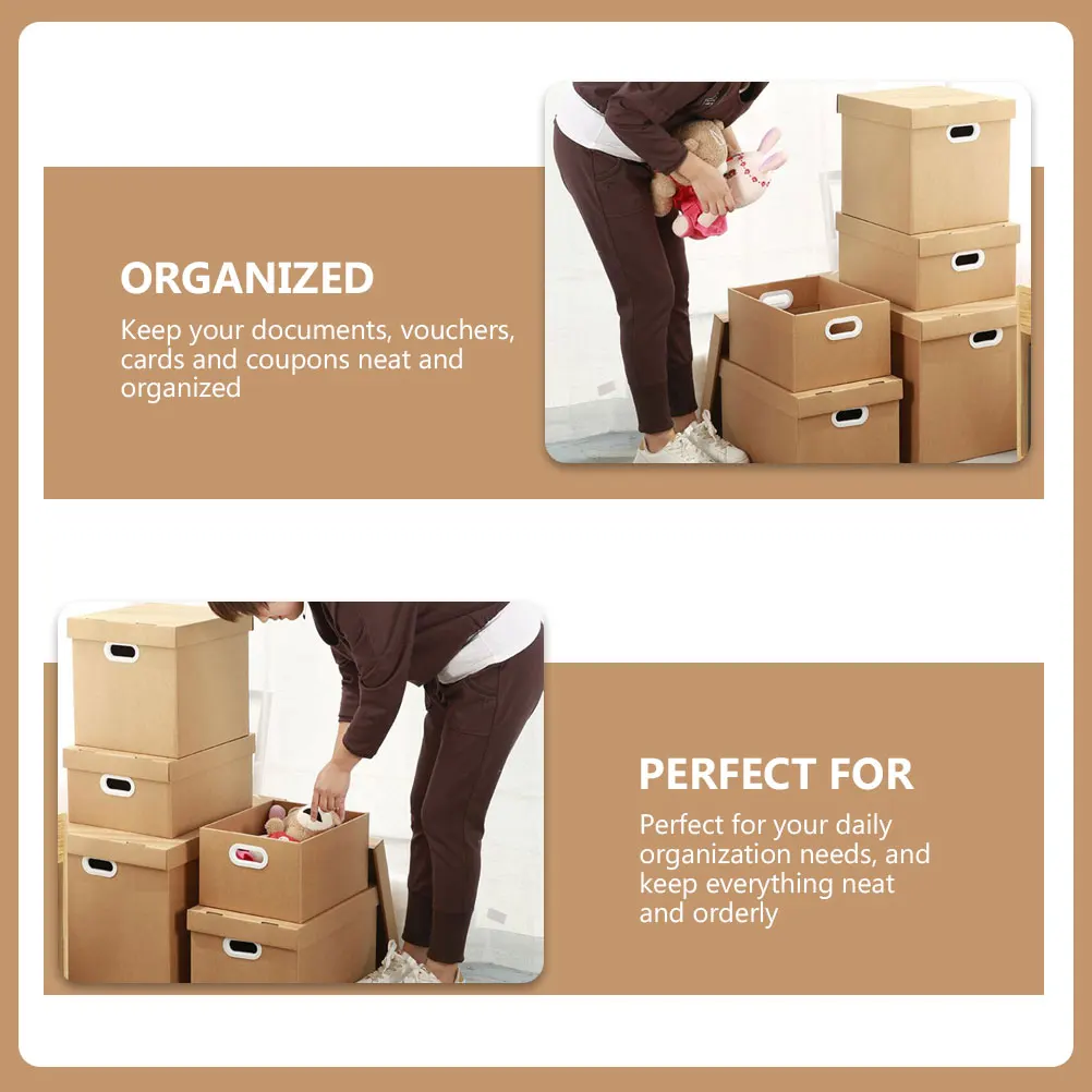 

File Storage Box Practical Document Organizer Office File Keeping Case for Home School Travel Document Box