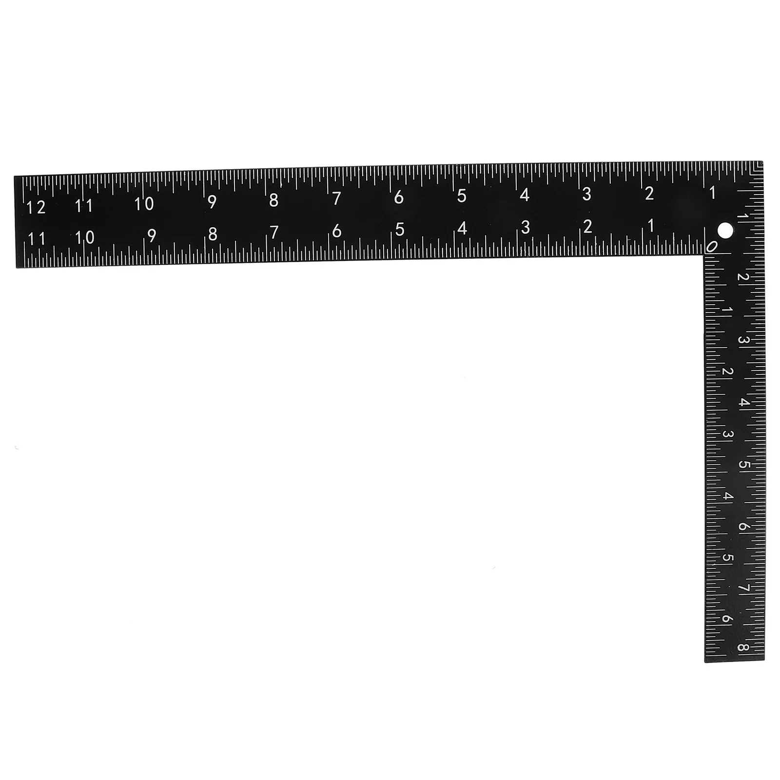 Black Right Angle Steel Ruler 90 Degree Measuring Tool For Woodworking Crafting Drawing Layout Instruments