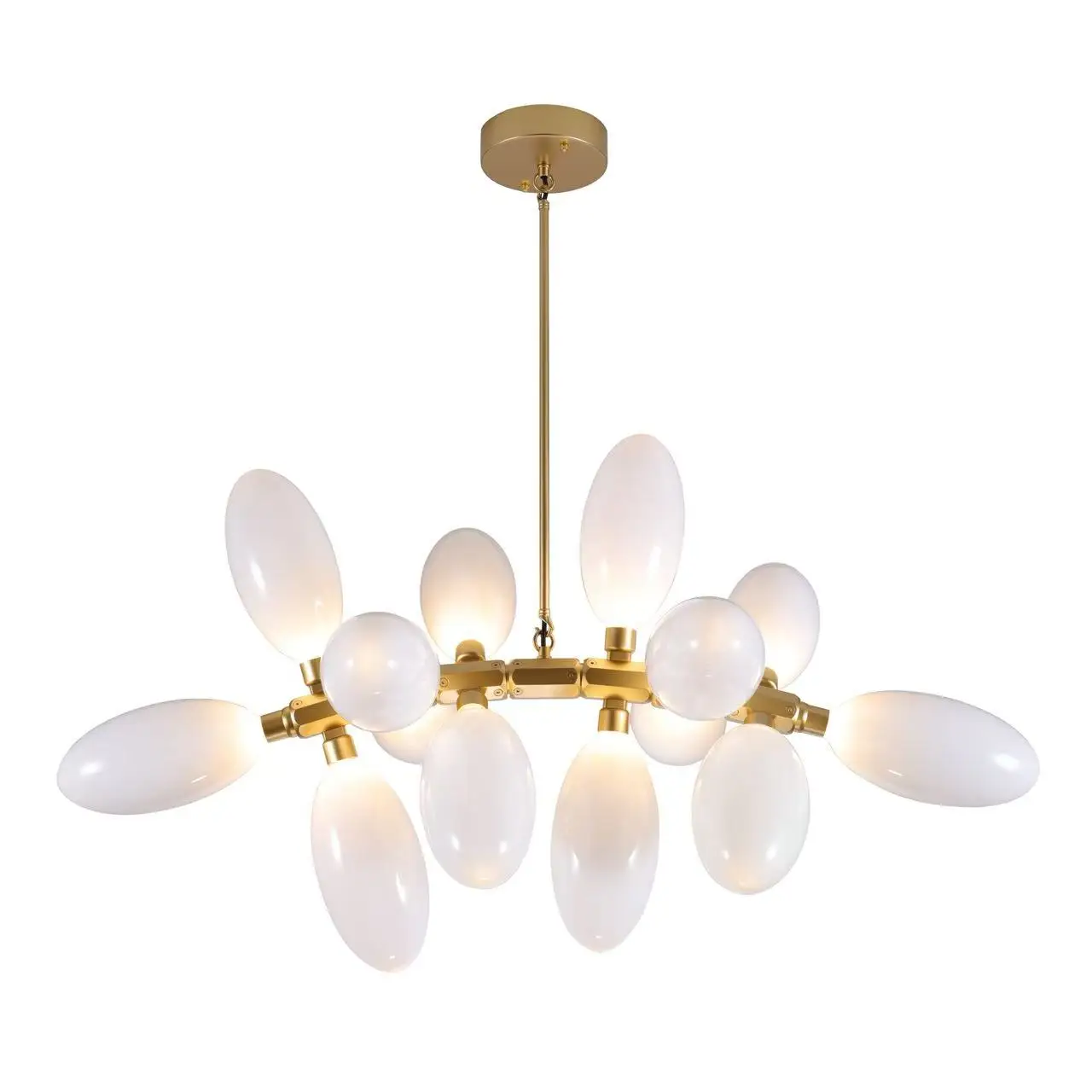 Vintage Grape Motif Pendant Lamp Metal Glass Brass Black Silvery Dimmable Ceilings Lustre for Living Room