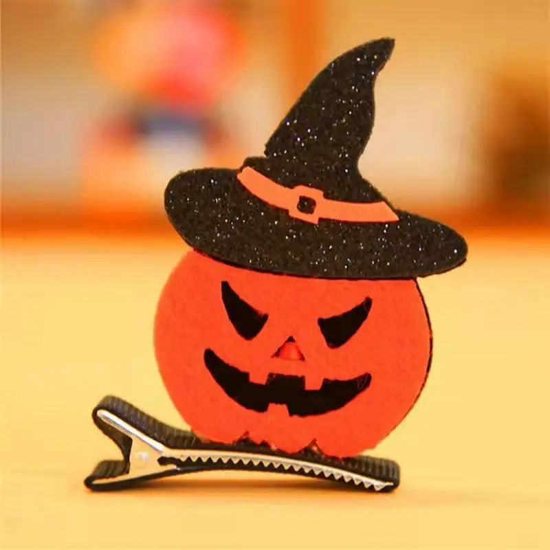 Halloween Pumpkin Ghost Design Hair Decoration Clip Party Hair Halloween Dress Up Hairclip for Kids Hair Accessories