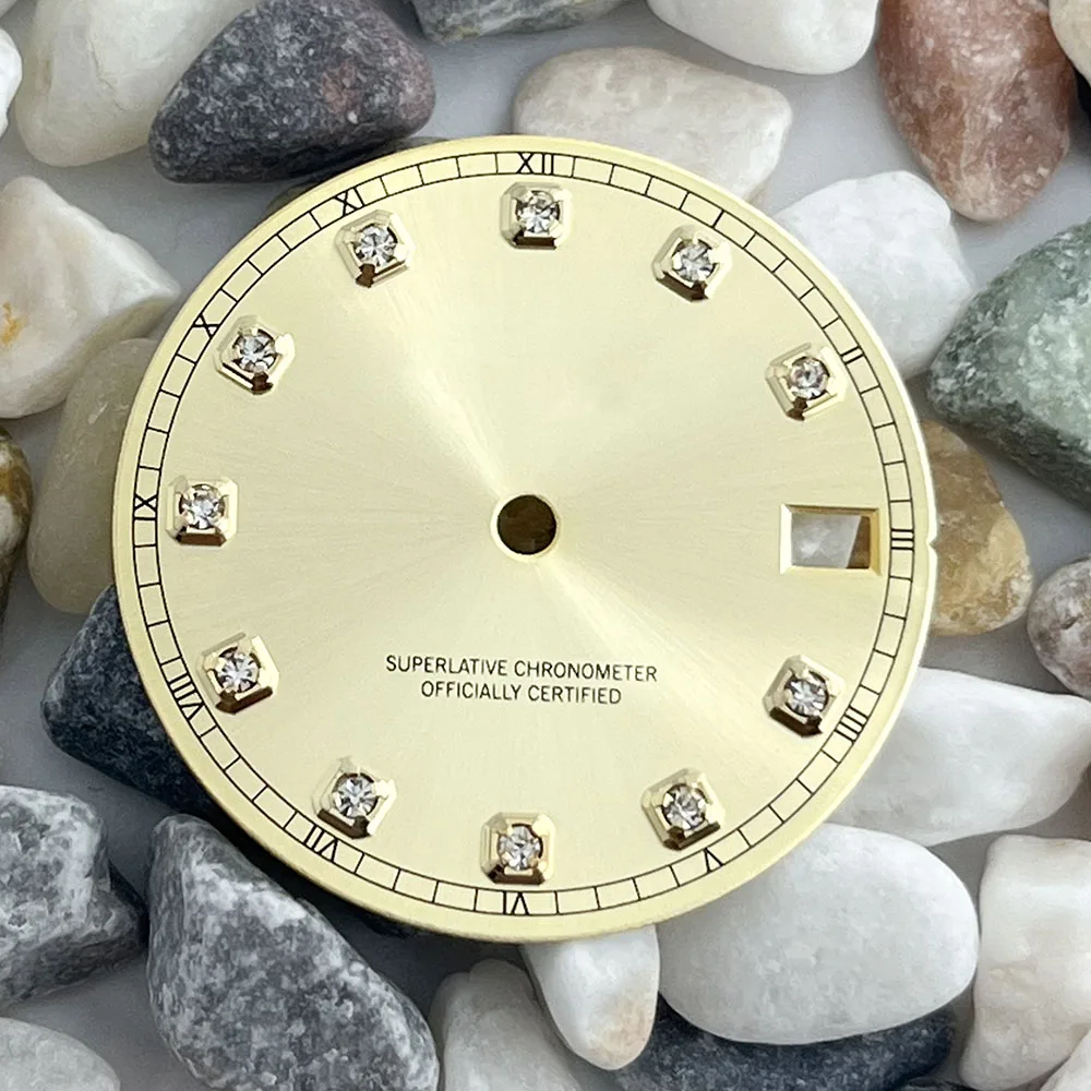 28.5mm Dial high-end NH dial 35a/36a Sun print diamond face business watch accessories are available for NH movements 35a/36a