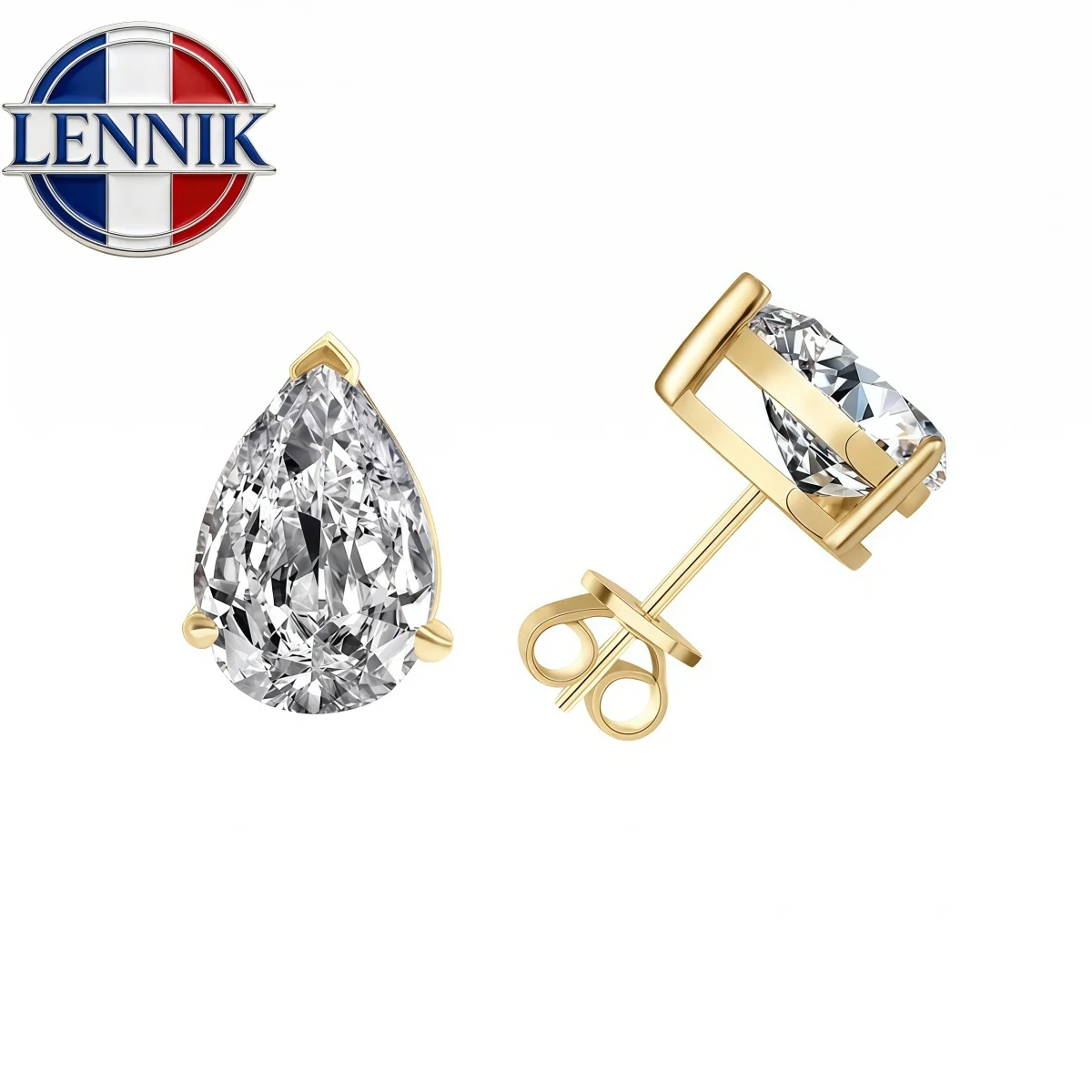 Waterdrop Solitaire Moissanite Stud Earrings Pear-Cut 1-4 CT S925 Sterling Silver Jewelry for Women And Men