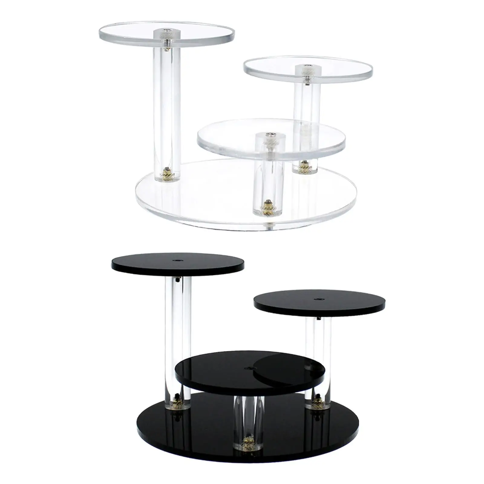 

Round Acrylic Display Riser Stand 3 Layer Mini Display Riser Stand for Mini Figurines Small Cake Display Rocks Action Figures