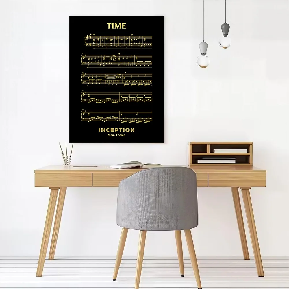 Inception Time Sheet Music Printed Canvas Poster Custom Pictures Wall Art Canvas Painting for Home and Decoration Living Room