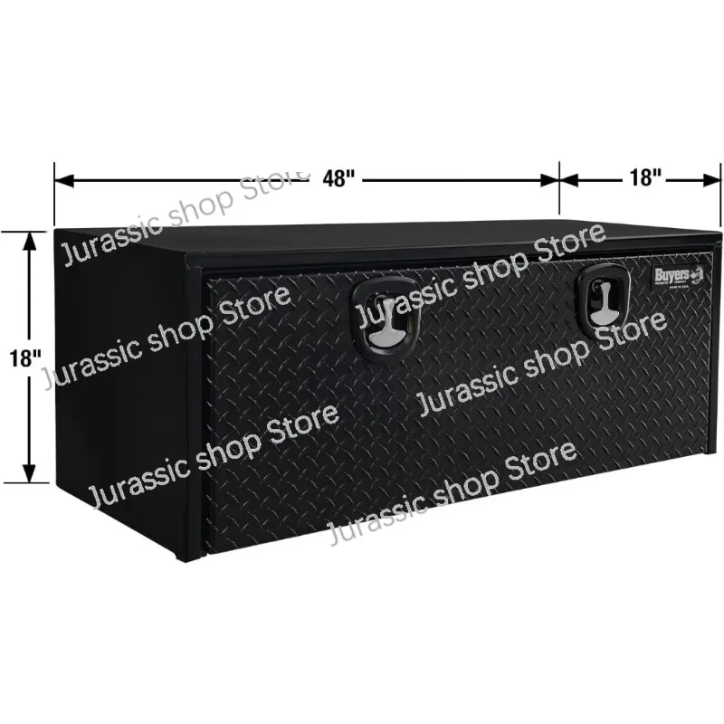 

1702510 Black Powder-Coated Steel Underbody Truck Box with Aluminum Diamond Tread Door, 18 X 18 X 48 Inch, Job Tool Chest