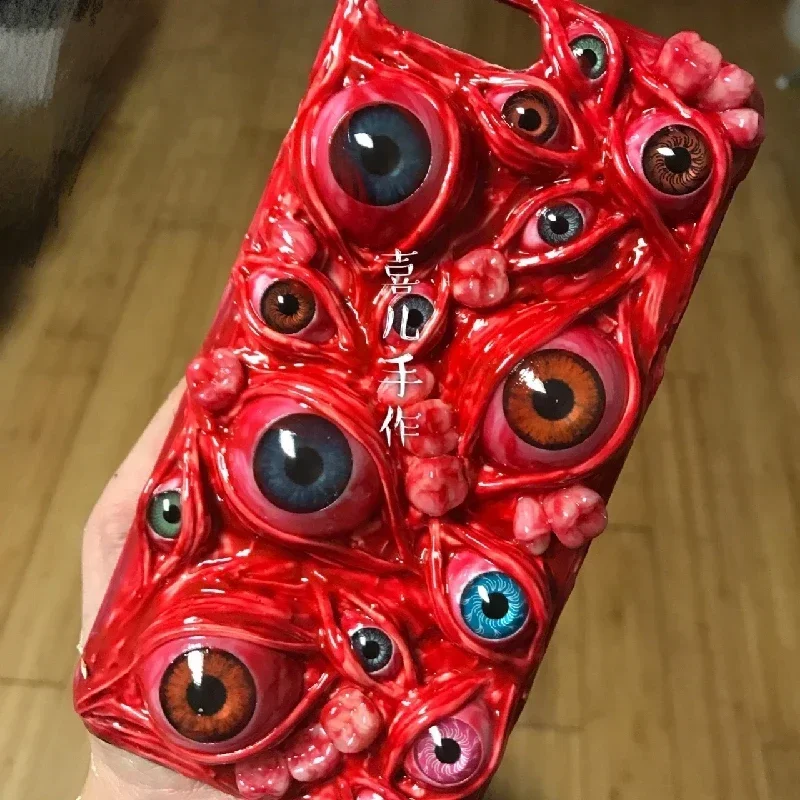 4009 Original Handmade Customized Phone Case 3D Cthulhu Eyes Horror Gothic Punk Dark Cthulhu Halloween Gift Cell Phone Case