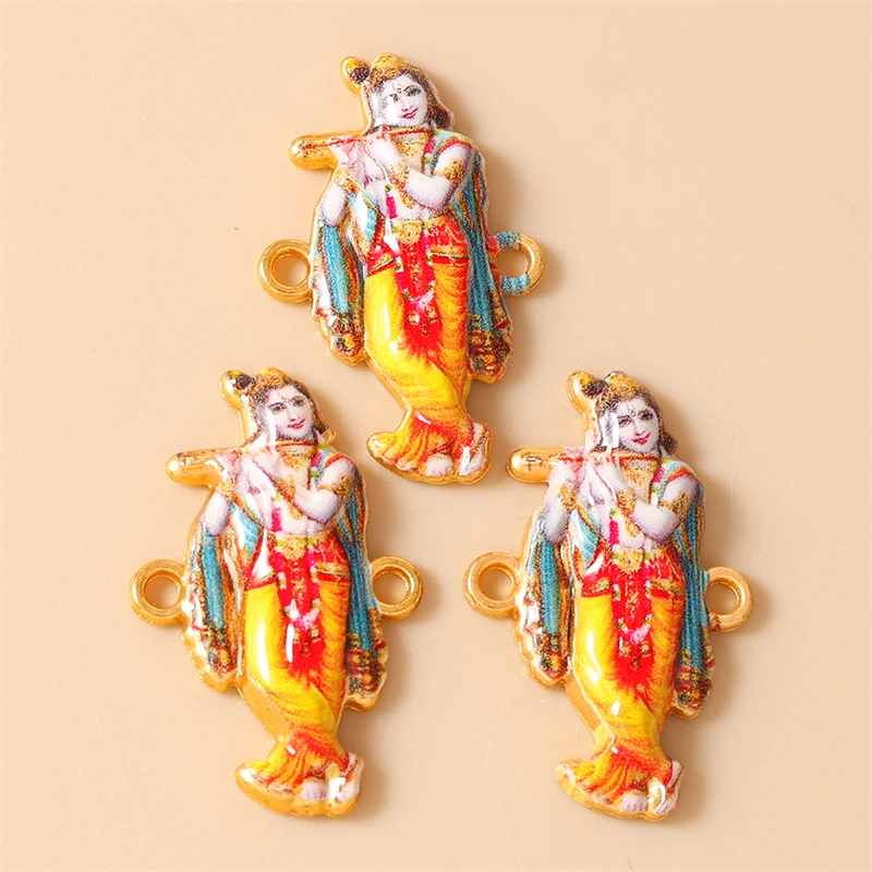 20 Stück Niedliche Emaille-Anhänger mit hinduistischen indischen Göttern als Verbindungsstücke für die Schmuckherstellung von Halsketten, Ohrringen, Armbändern und DIY-Accessoires – Detail 14