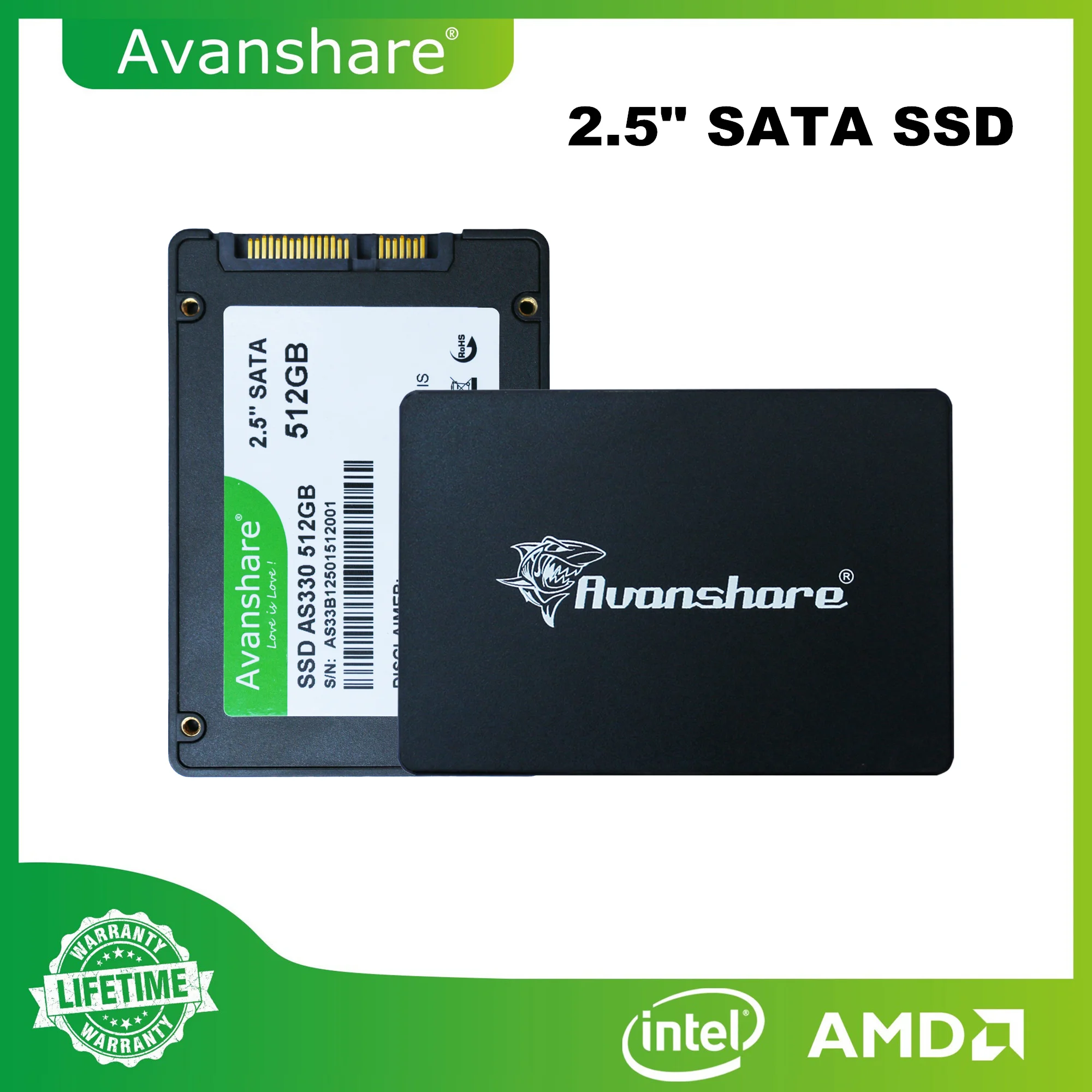 

Avanshare AS330 SSD Hard Disk 128GB 256GB 512GB 1TB Sata 3 2.5" 2TB Solid State Drive Disk for Desktop Laptop Computer