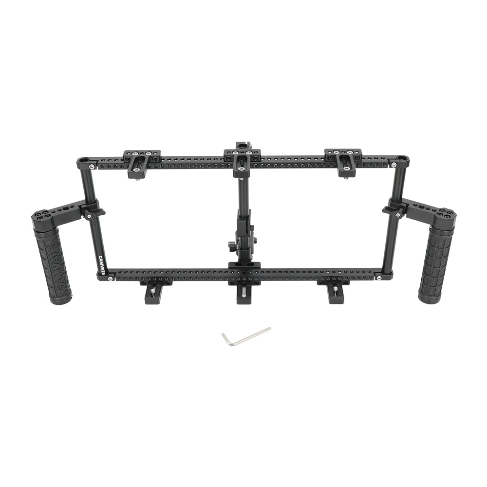 Клетка для монитора директора CAMVATE с тройным креплением для монитора и двойными резиновыми ручками для мониторов директора 5 и 7 дюймов