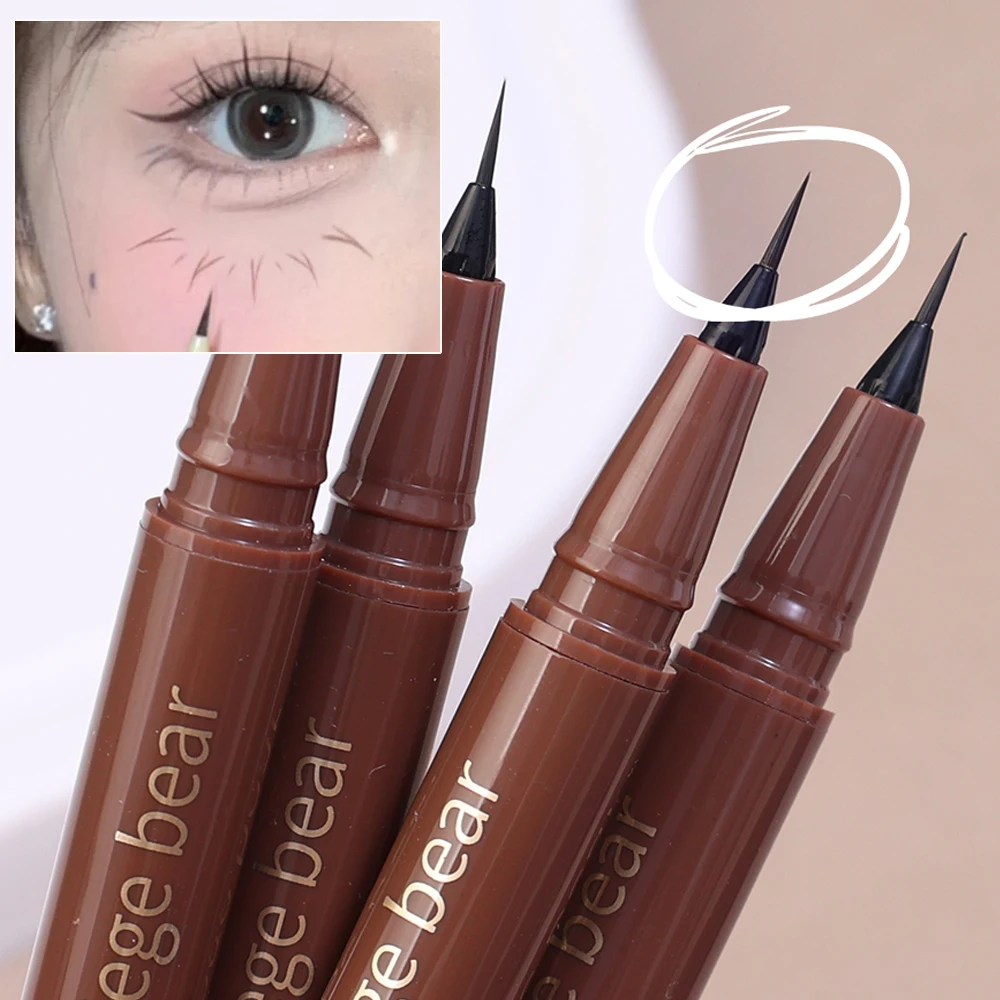 Ultra-thin Silky Liquid Eyeliner Korean Waterproof Quick Dry Smooth Eye Liner Long Last Lower Eyelash Pen Korean Makeup Cosmetic