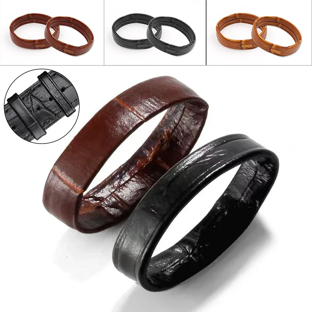 2pcs Leather Watch Bracelet Keeper Locker Ring Accessories Brown Black Holder Loop Retainer 14mm 16mm 18mm 20mm 22mm 24mm 26mm