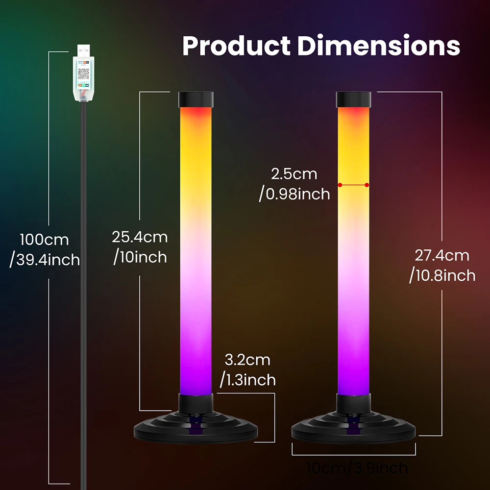 5V USB Powered RGBIC LED Light 16 Color Smart WS2812B Bluetooth APP Music Sync TV Backlights Music Rhythm RGB Bar Home Lighting
