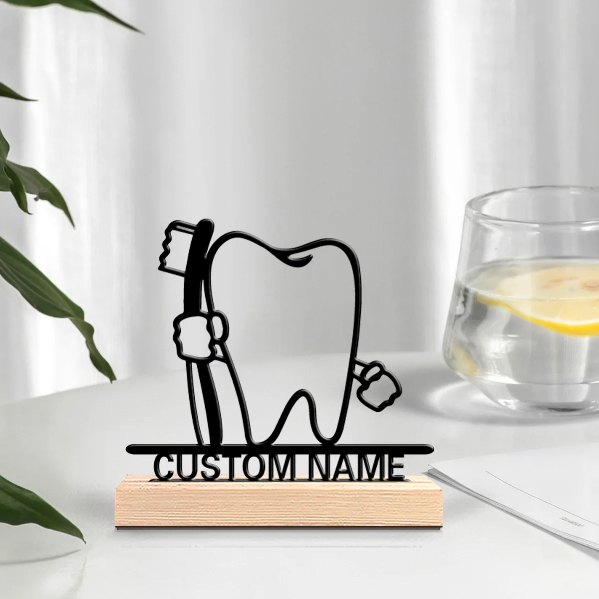 1 Stück Lustige Personalisierte Zahnmedizin-Metallstatuen, Geeignet für Zahnärzte und Medizinisches Personal, Dekorative Schreibtischkunst für das Büro