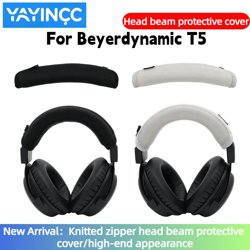 

Earphone Zipper knitted fabric headband protective cover For Beyerdynamic T5 Headphone Head Beam Cover Advanced feeling