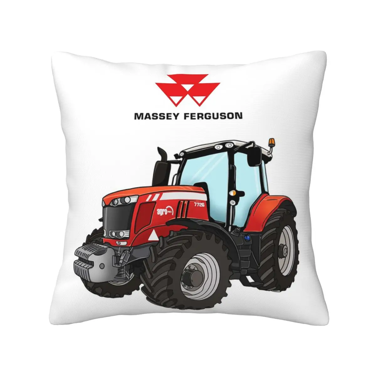 Massey Ferguson Tractor Red Tractor Square Pillowcase Pillow Cover Cushion Decor Comfort Throw Pillow for Home Bedroom