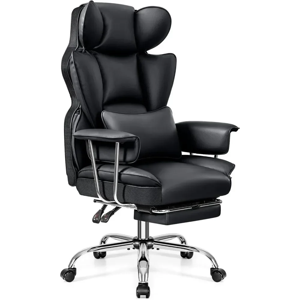 

Office Desk Chair, Big and Tall Executive Office Chair with Footrest, Leather Computer Chair, Ergonomic Reclining Chair High