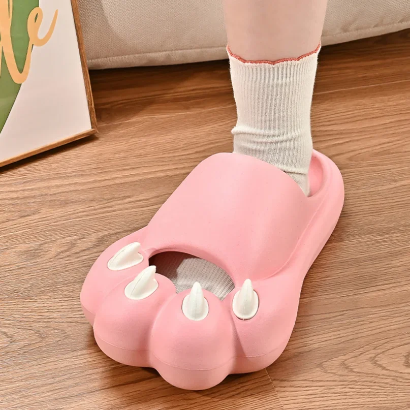 Cloud Slipper Woman Cat Bear Paw Claw rubber Home Sandals Men Flip Flops Sandals Beach Non Slip Cartoon House Shoes Female Male