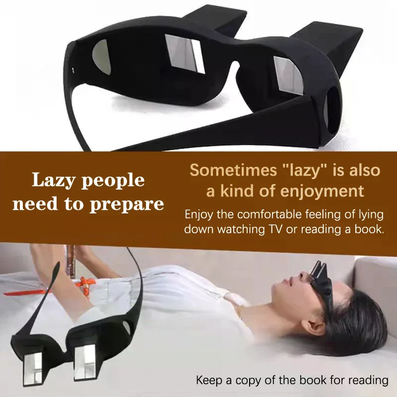 Lazy Eyeglasses Lazy Reading Glasses Prismatic Horizontal Glasses Lying Down Bed Reading Watching HD Readers Glasses