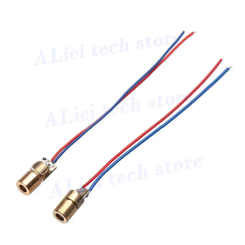 5Pcs  650nm 6mm 3/5V 5 million Watt Power Tool Accessories Adjustable Laser Dot Diode Module Red Copper Head Laser diode