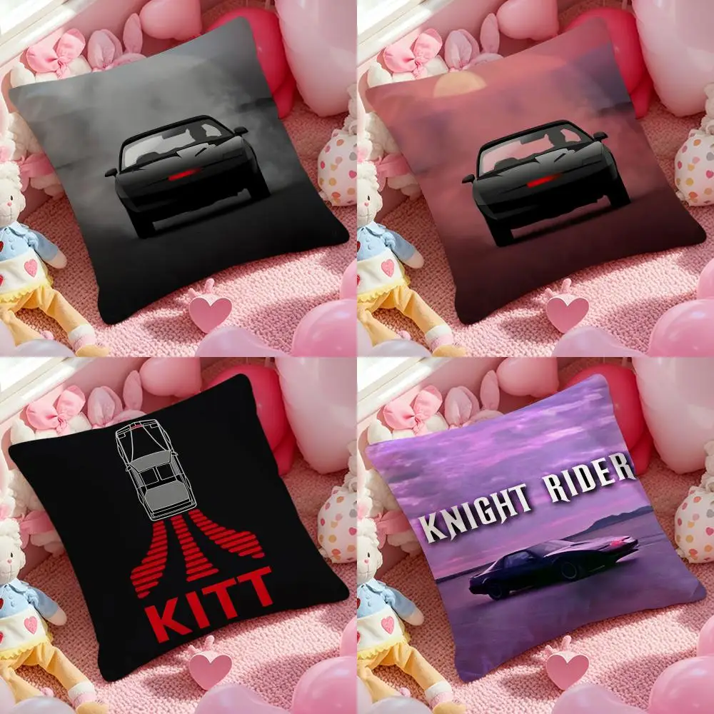K-Knight Rider KITT Auto-Kissenbezug, Muster, bedruckter Kissenbezug für Wohnzimmer, Sofa, Kissenbezug und Schlafzimmer-Dekoration