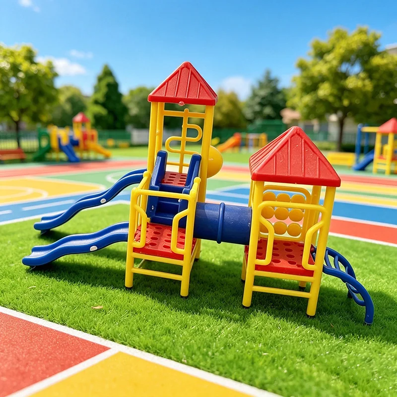 Zufällige Farbe 1 Stück Simulations-Mini-Rutsche Modell DIY Bausatz Sandtisch Spielplatz Szenerie Materialien Maßstab 1/75 1/150 Diorama-Sets – Detail 7