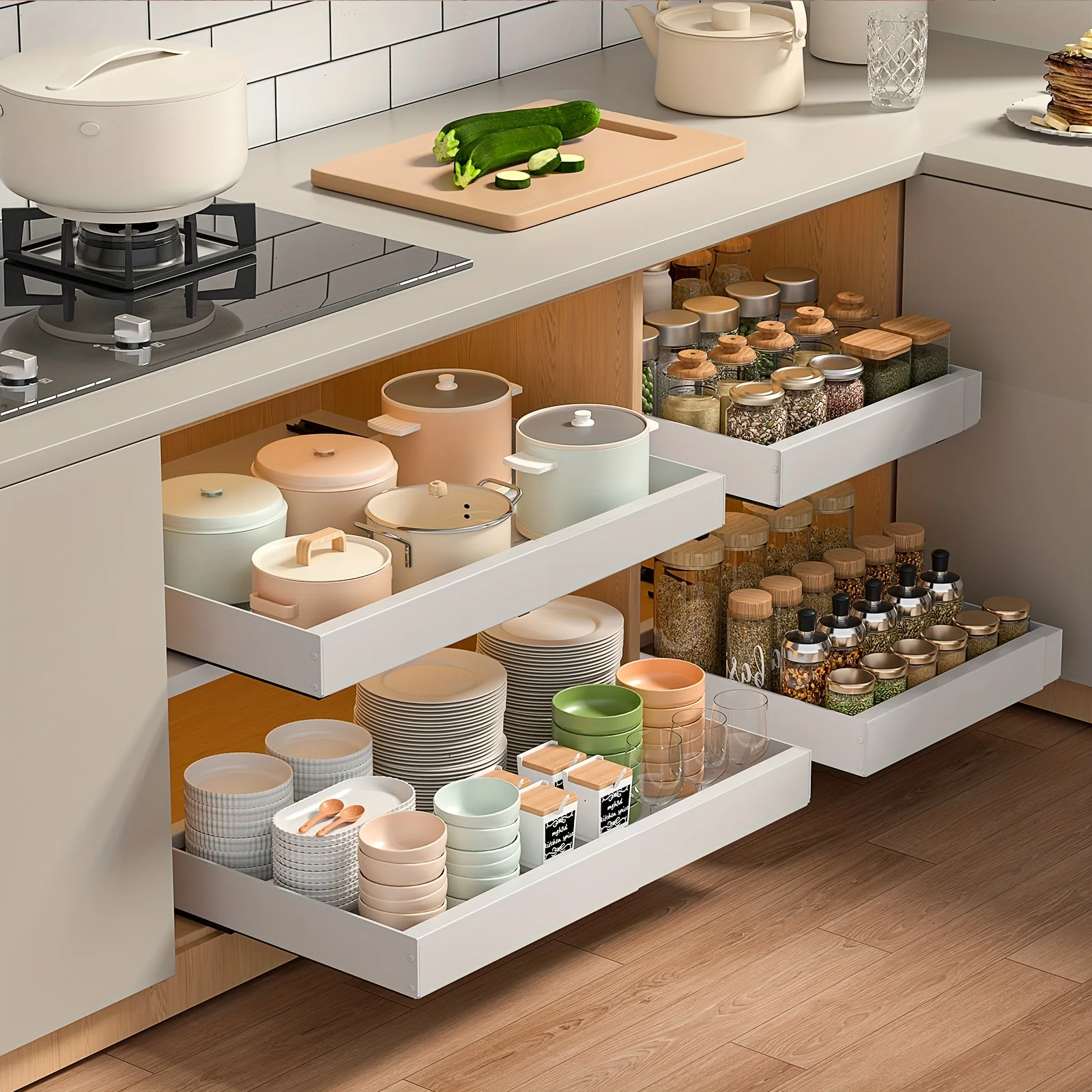Pull Out Cabinet Organizer Sli - Food Storage Without Pantry ulasan dan harga