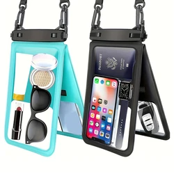 Funda Universal impermeable para teléfono móvil con pantalla táctil, bolsa seca, soporte transparente subacuática para teléfono móvil con cordón para el cuello, protección grande