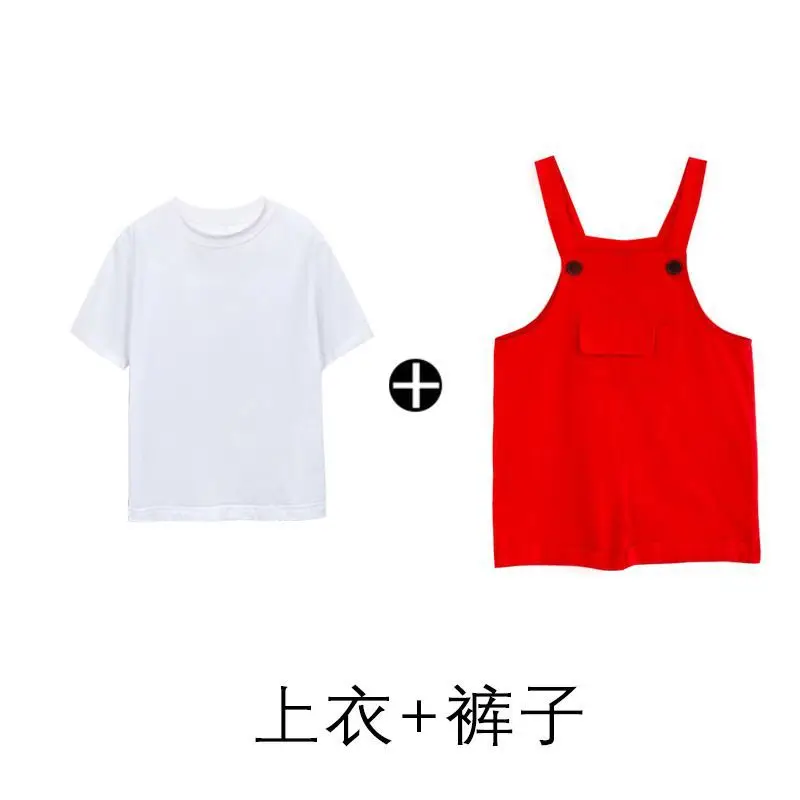 New Children Performance Clothes Kindergarten Candy-colored Overalls Cheerleading Graduation Season Photo Class Uniforms