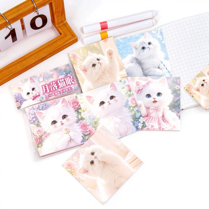 8pcs/lot Kawaii Cat Memo Pad Cute N Times Stationery Label Notepad Bookmark Post School Supply