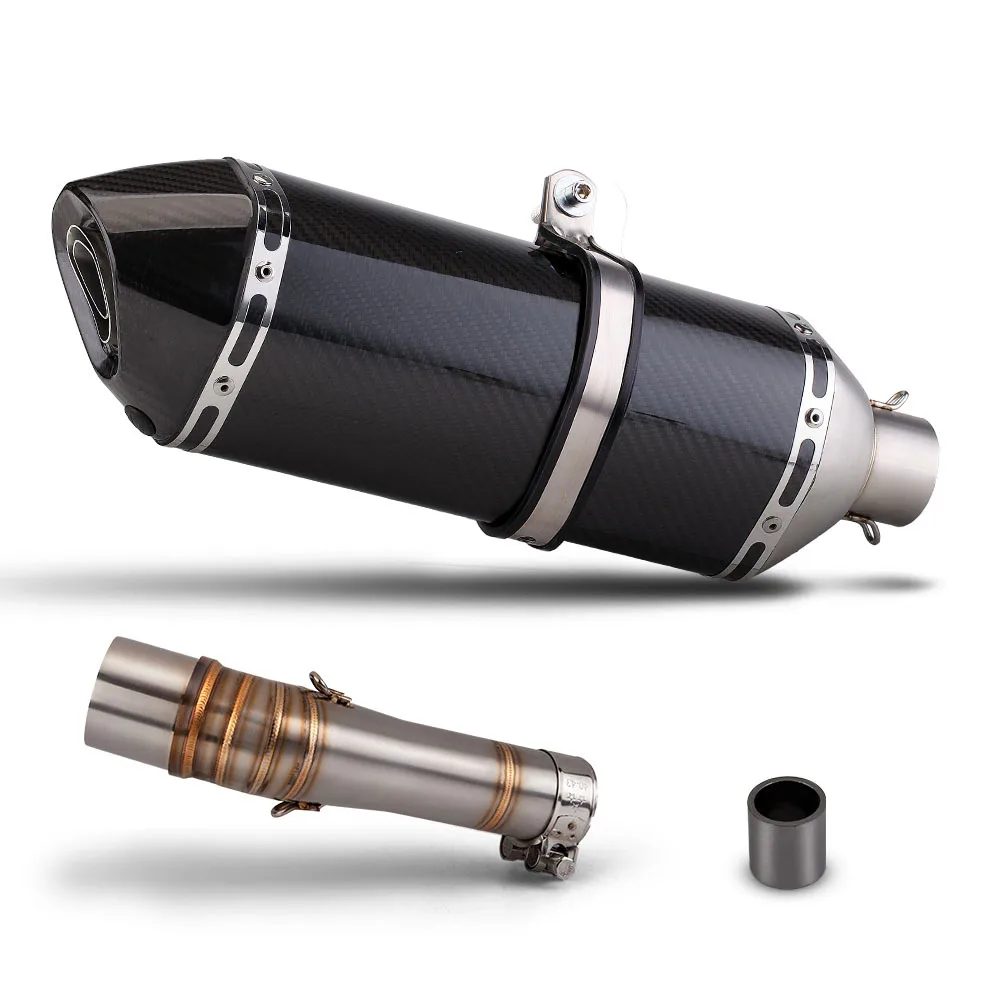 Motorcycle Exhaust Pipe SH300i Modified Middle Section, Stainless Steel Middle Section, Modified Large Hexagonal Carbon Fiber Ta