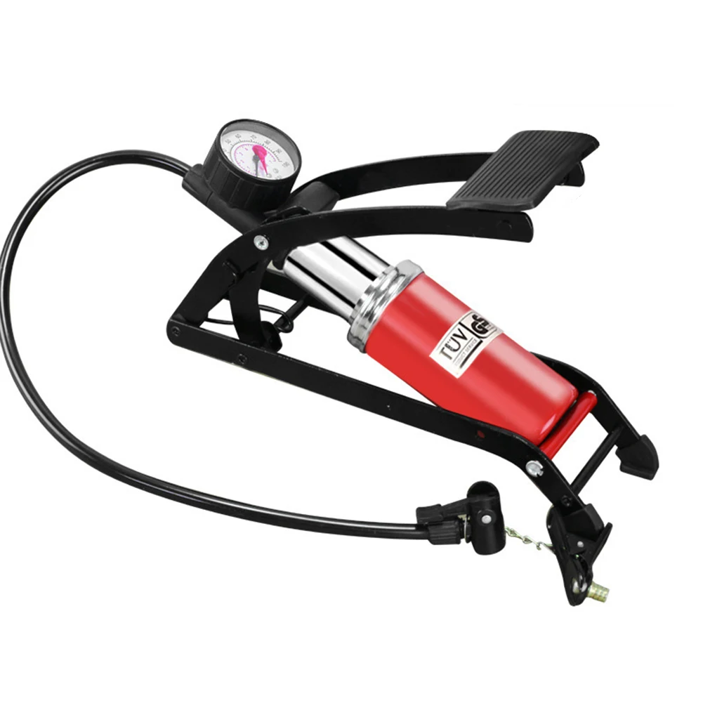 Foot Pedal Pump Electric Inflator Pump Foldable High Pressure Bicycle Air Pump Double Tube Air Compressor for Motorbike Ball MTB