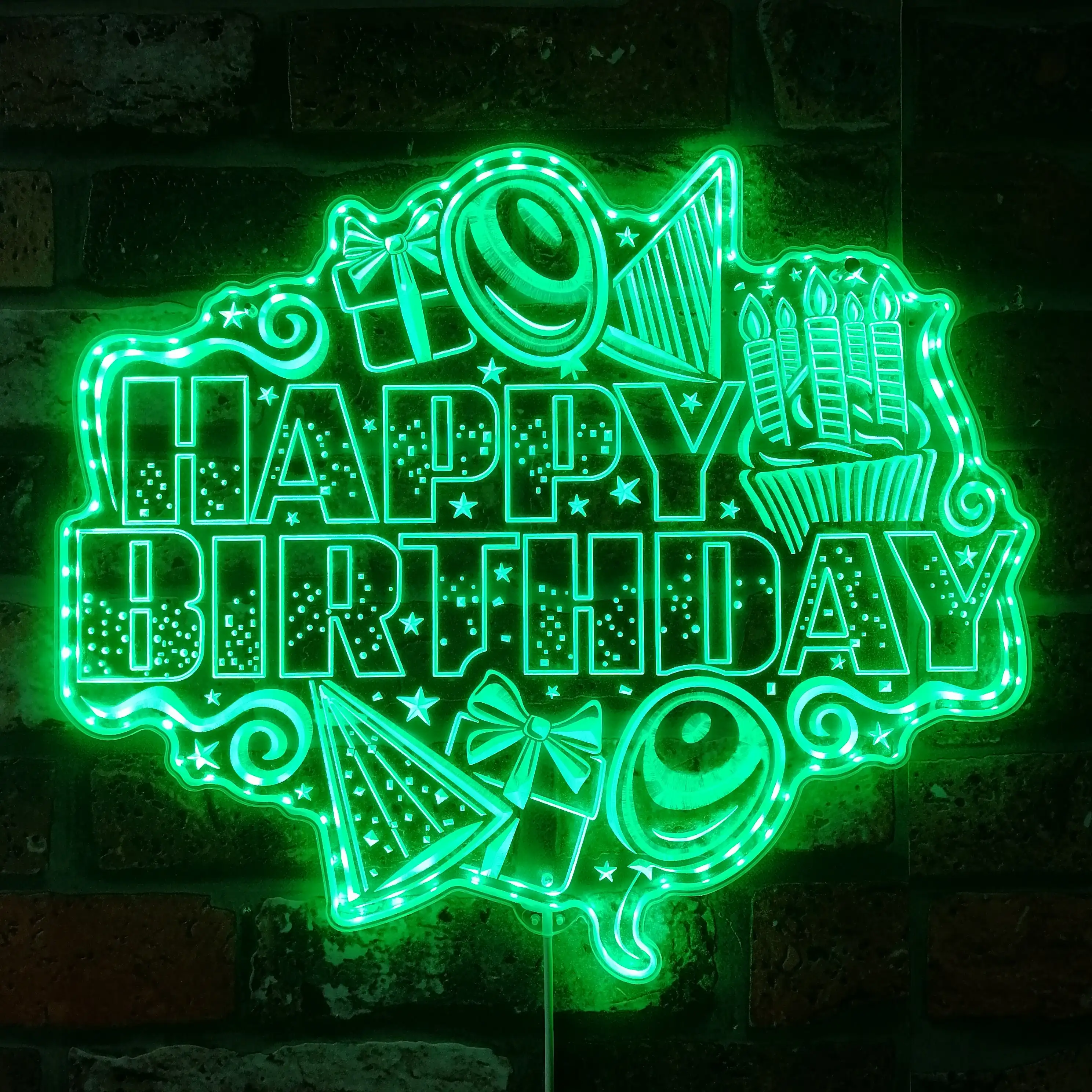 Happy Birthday Decoration RGB Dynamic Glam LED Sign st06-fnd-i0255