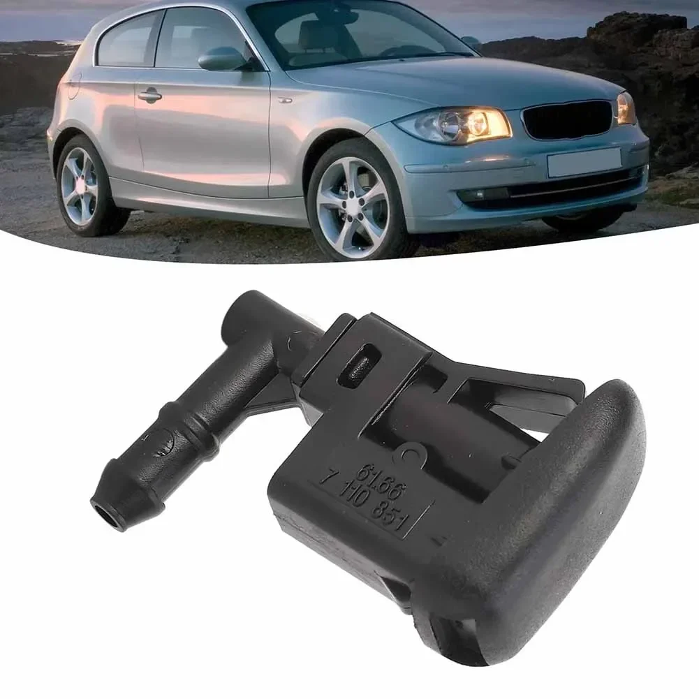 Windshield Washer Nozzle Fast Neating Efficient High Toughness For BMW Replacement Installation Black Plastic 61667110852