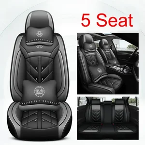 Universal PU leather car seat cover, full coverage, kia river, BMW G20, Hyundai kona, Renault Scenic 2, Hilux, car accessories 12 Main Sales Hilux Bank Cover - №7