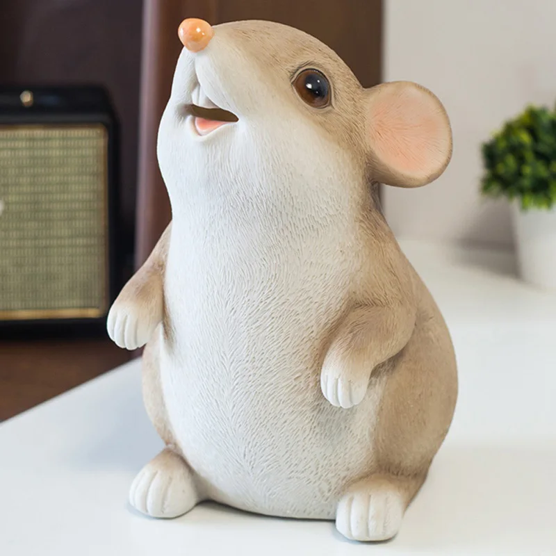 Cartoon Mouse Money Bank Coins Storage Box Kids Toys Year Of The Rat Ornament Home Decor Saving Boxes Children Piggy