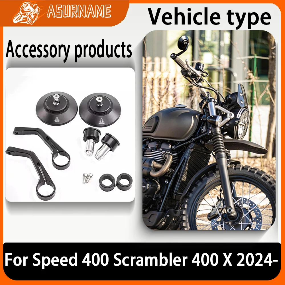 

For Speed 400 Scrambler 400 X 2024- Motorcycle Handlebar Mirror Rear Mirror