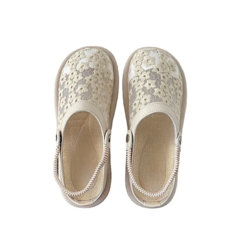 2026 Women Closed Toe Mesh Fisherman Sandals Lightweight Lace Breathable Women Soft-soled Shoes Outdoor Fairy Flat Casual Shoes view 6