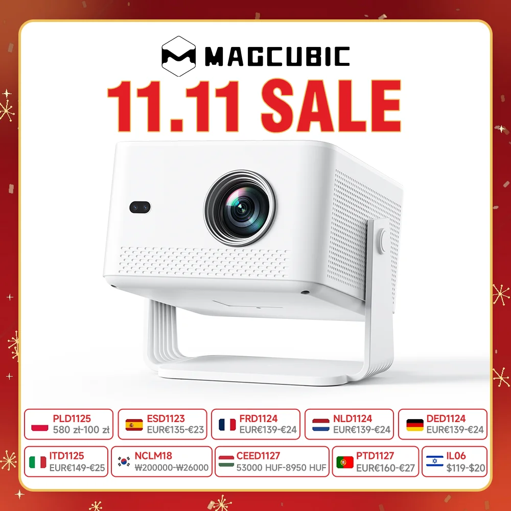 Magcubic M800 1200 ANSI 프로젝터, 1080P, Wi-Fi 6, BT5.4, 8K 해상도, 안드로이드 14 탑재, 휴대용, 자동 초점 기능