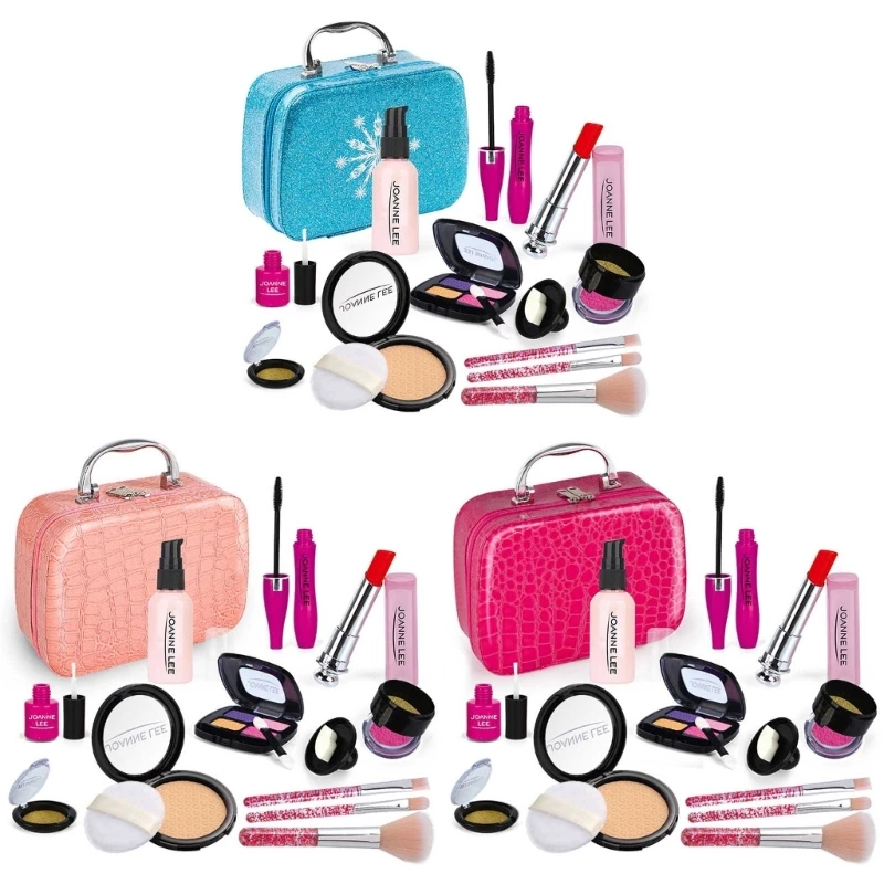 

13Pcs Kids Makeup for Girls Playing Make Up Set Toy for 4 5 6 7 8 9 Old Girls Pretend Dress-Up Beauty Set