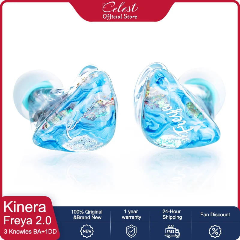 

Kinera Freya 2.0 7mm DD 3Knowles BA Hybrid In Ear Earphone IEMs Monitor Detachable 0.78mm 2pin Cable For Music Hifi Headphones
