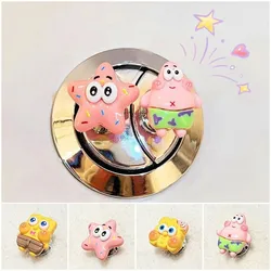 Cartoon sponge toilet flush button, for long nail toilet press tool bathroom flush switch auxiliary device