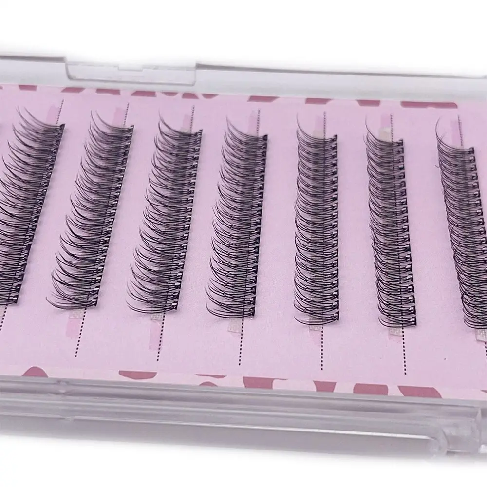 Cílios Wispy naturais auto-adesivos, Cílios pré-colados reutilizáveis, Pressione os cílios, Clusters Wispy Lash, Nenhuma cola necessária