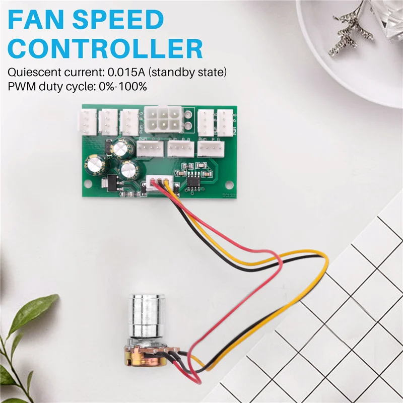 Y14AComputer Case Miner Fan Speed Controller 8-Channel Fan Hub PWM High-Power Violent Fan Controller Fan Speed Governor