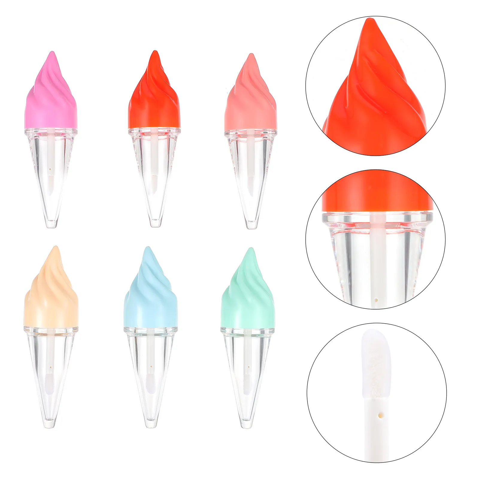 6 stuks lipgloss tubes ijsvormig premium materiaal lichtgewicht DIY lippenbalsem tube reisverpakking lippenstift