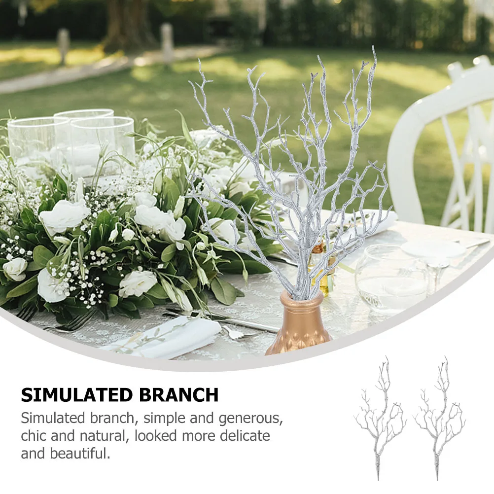 

2pcs Plastic Fake For Vase Home Decor Simulated Plant Ornament Household Artificial Decorative Stems Party Farmhouse Vase Filler