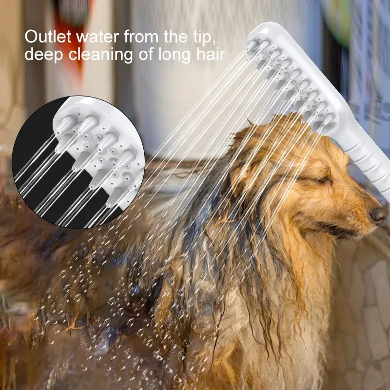 

2025 Pet Plastic Shower Head Massage Brush Gloves Cat Dog Bathing Supplies Pet Deep Cleaning Long Hair Tool Accessories Products